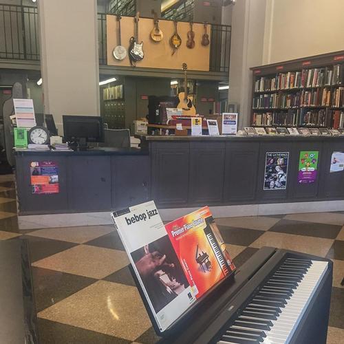 This year, the first two in-house practice pianos supplemented the collection. In the past when patrons would call asking for a piano to play, all we used to be able to do was refer them to local colleges